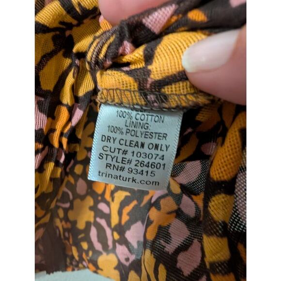 Trina Turk Tank Top Womens 6 Floral Half Button Summer Hippy‎ Boho Festival - Picture 8 of 8